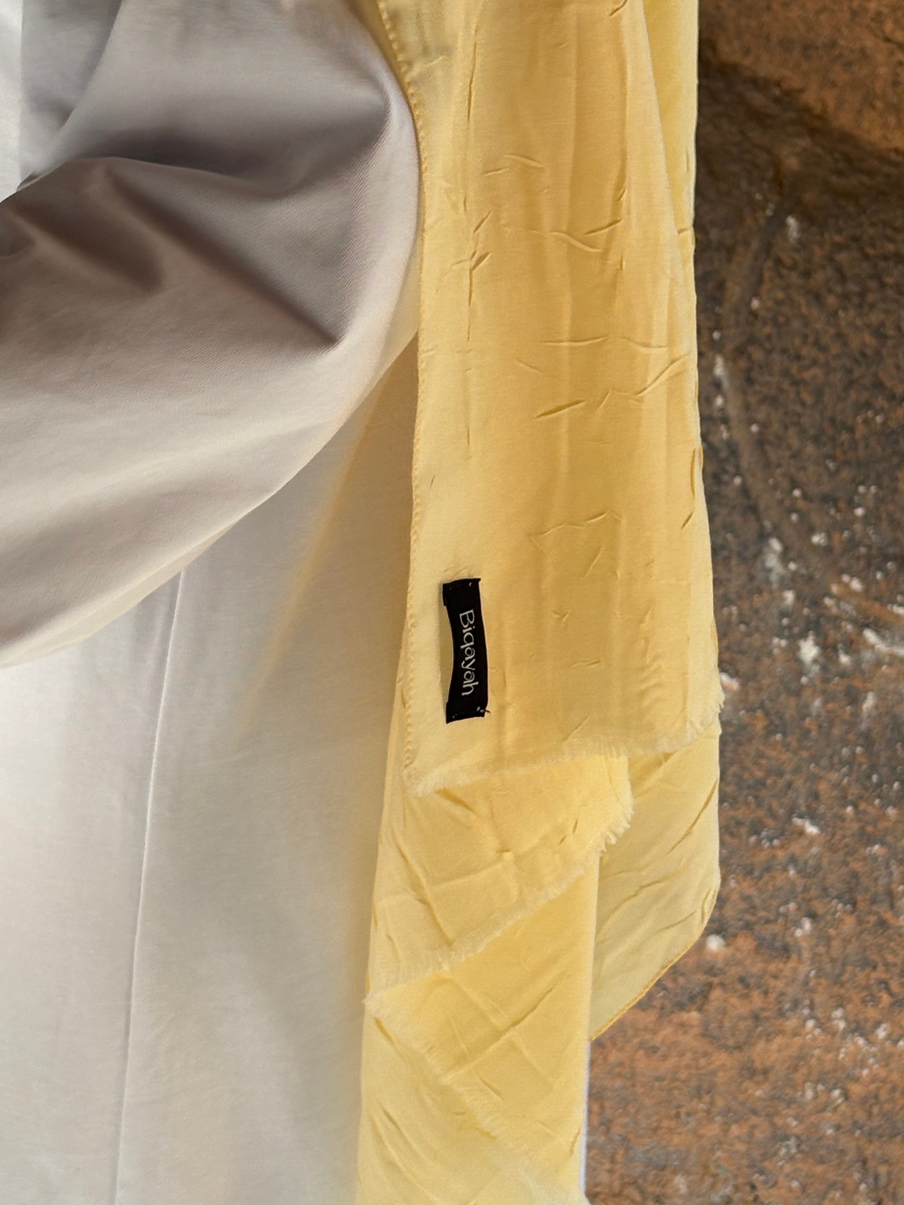 WOVEN BUTTER YELLOW DRAPE